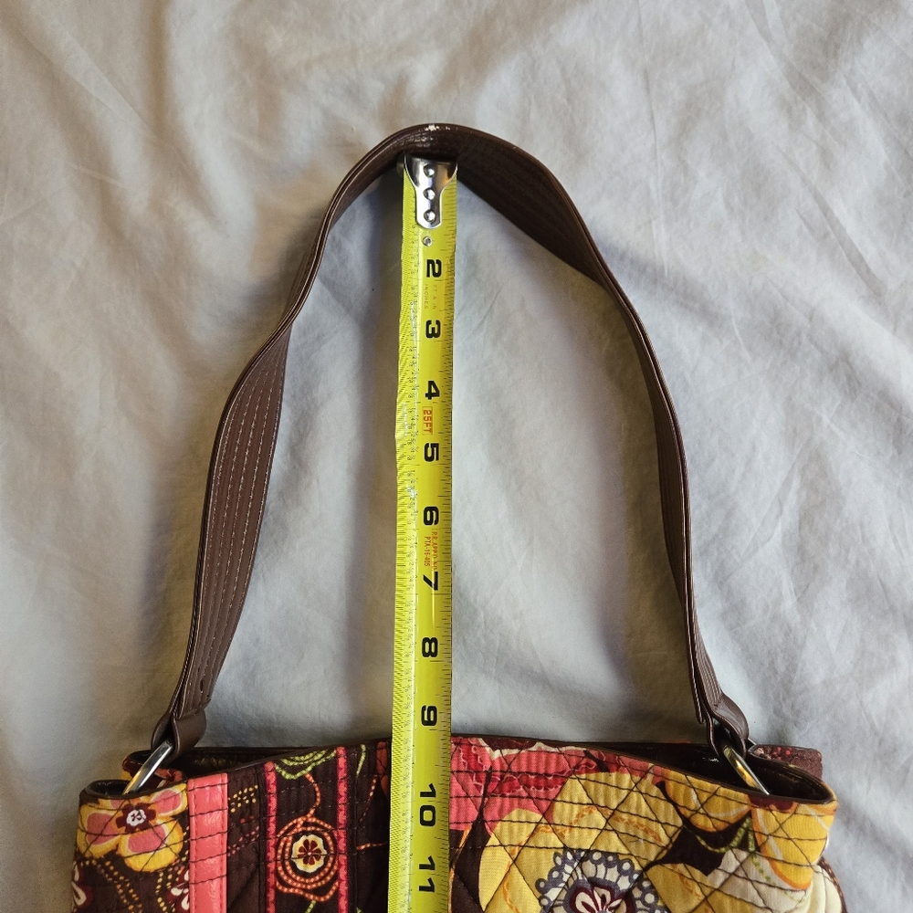 Vera Bradley warm pink & brown 70s florals mini tote bag - Picture 11 of 13